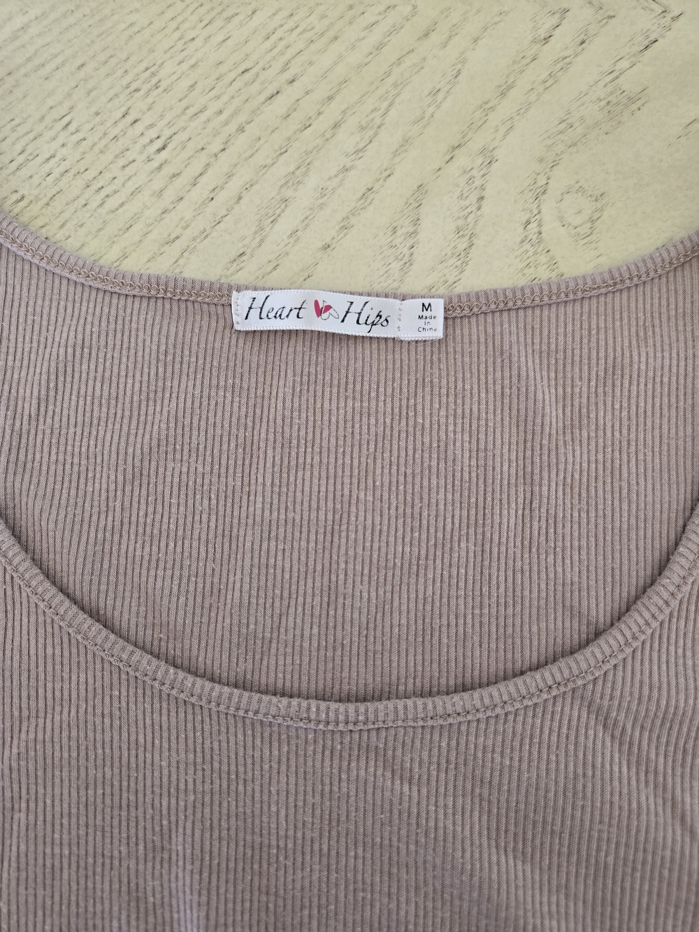 Taupe Ribbed Side-Tie Crop Top - Picture 3 of 3